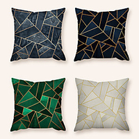 Cushion Cover 4PC Linen Soft Decorative Square Throw Pillow Cover Cushion Case Pillowcase for Sofa Bedroom 45 x 45 cm (18 x 18 Inch) Superior Quality Machine Washable