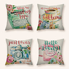Cushion Cover 4PC Linen Soft Decorative Square Throw Pillow Cover Cushion Case Pillowcase for Sofa Bedroom 45 x 45 cm (18 x 18 Inch) Superior Quality Machine Washable