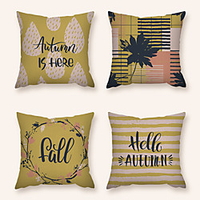 Cushion Cover 4PC Linen Soft Decorative Square Throw Pillow Cover Cushion Case Pillowcase for Sofa Bedroom 45 x 45 cm (18 x 18 Inch) Superior Quality Machine Washable