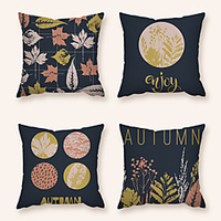 Cushion Cover 4PC Linen Soft Decorative Square Throw Pillow Cover Cushion Case Pillowcase for Sofa Bedroom 45 x 45 cm (18 x 18 Inch) Superior Quality Machine Washable