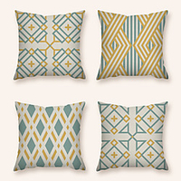 Cushion Cover 4PC Linen Soft Decorative Square Throw Pillow Cover Cushion Case Pillowcase for Sofa Bedroom 45 x 45 cm (18 x 18 Inch) Superior Quality Machine Washable