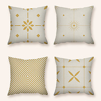 Cushion Cover 4PC Linen Soft Decorative Square Throw Pillow Cover Cushion Case Pillowcase for Sofa Bedroom 45 x 45 cm (18 x 18 Inch) Superior Quality Machine Washable