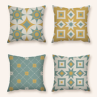 Cushion Cover 4PC Linen Soft Decorative Square Throw Pillow Cover Cushion Case Pillowcase for Sofa Bedroom 45 x 45 cm (18 x 18 Inch) Superior Quality Machine Washable