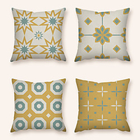 Cushion Cover 4PC Linen Soft Decorative Square Throw Pillow Cover Cushion Case Pillowcase for Sofa Bedroom 45 x 45 cm (18 x 18 Inch) Superior Quality Machine Washable