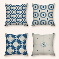 Cushion Cover 4PC Linen Soft Decorative Square Throw Pillow Cover Cushion Case Pillowcase for Sofa Bedroom 45 x 45 cm (18 x 18 Inch) Superior Quality Machine Washable