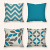 Cushion Cover 4PC Linen Soft Decorative Square Throw Pillow Cover Cushion Case Pillowcase for Sofa Bedroom 45 x 45 cm (18 x 18 Inch) Superior Quality Machine Washable