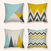 Cushion Cover 4PC Linen Soft Decorative Square Throw Pillow Cover Cushion Case Pillowcase for Sofa Bedroom 45 x 45 cm (18 x 18 Inch) Superior Quality Machine Washable