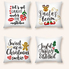 Cushion Cover 4PCS Christmas Party Decoration Christmas Gift Short Plush Soft Decorative Square Throw Pillow Cover Cushion Case Pillowcase for Sofa Bedroom 45 x 45 cm (18 x 18 Inch) Superior Quality