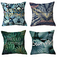 Cushion Cover 4PCS Linen Soft Decorative Square Throw Pillow Cover Cushion Case Pillowcase for Sofa Bedroom 45 x 45 cm (18 x 18 Inch) Superior Quality Machine Washable