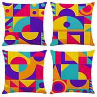 Cushion Cover 4PCS Linen Soft Decorative Square Throw Pillow Cover Cushion Case Pillowcase for Sofa Bedroom 45 x 45 cm (18 x 18 Inch) Superior Quality Machine Washable