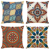 Cushion Cover 4PCS Linen Soft Decorative Square Throw Pillow Cover Cushion Case Pillowcase for Sofa Bedroom 45 x 45 cm (18 x 18 Inch) Superior Quality Machine Washable