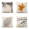 Cushion Cover 4PCS Linen Soft Decorative Square Throw Pillow Cover Cushion Case Pillowcase for Sofa Bedroom 45 x 45 cm (18 x 18 Inch) Superior Quality Machine Washable Tree Leaves Pattern