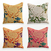 Cushion Cover 4PCS Linen Soft Decorative Square Throw Pillow Cover Cushion Case Pillowcase for Sofa Bedroom 45 x 45 cm (18 x 18 Inch) Superior Quality Mashine Washable Chinese Style Beauty Flowers