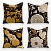 Cushion Cover 4PCS Linen Soft Decorative Square Throw Pillow Cover Cushion Case Pillowcase for Sofa Bedroom 45 x 45 cm (18 x 18 Inch) Superior Quality Mashine Washable Chinese Style Beauty Gold White