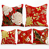 Cushion Cover 4PCS Linen Soft Decorative Square Throw Pillow Cover Cushion Case Pillowcase for Sofa Bedroom 45 x 45 cm (18 x 18 Inch) Superior Quality Mashine Washable Chinese Style Flowers Birds