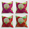Cushion Cover 4PCS Linen Soft Decorative Square Throw Pillow Cover Cushion Case Pillowcase for Sofa Bedroom 45 x 45 cm (18 x 18 Inch) Superior Quality Mashine Washable Chinese Style Red Purple