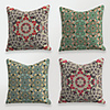 Cushion Cover 4PCS Linen Soft Decorative Square Throw Pillow Cover Cushion Case Pillowcase for Sofa Bedroom 45 x 45 cm (18 x 18 Inch) Superior Quality Mashine Washable Vintage Floral