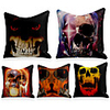 Cushion Cover 4PCS Linen Soft Decorative Square Throw Pillow Cover Cushion Case Pillowcasefor Sofa Bedroom 45 x 45 cm (18 x 18 Inch) Superior Quality Mashine Washable Skeleton Fantasy