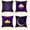 Cushion Cover 4PCS Ramadan Short Plush Soft Decorative Square Throw Pillow Cover Cushion Case Pillowcase for Sofa Bedroom 45 x 45 cm (18 x 18 Inch) Superior Quality Machine Washable