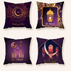 Cushion Cover 4PCS Ramadan Short Plush Soft Decorative Square Throw Pillow Cover Cushion Case Pillowcase for Sofa Bedroom 45 x 45 cm (18 x 18 Inch) Superior Quality Machine Washable