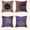 Cushion Cover 4PCS Ramadan Short Plush Soft Decorative Square Throw Pillow Cover Cushion Case Pillowcase for Sofa Bedroom 45 x 45 cm (18 x 18 Inch) Superior Quality Machine Washable