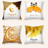 Cushion Cover 4PCS Ramadan Short Plush Soft Decorative Square Throw Pillow Cover Cushion Case Pillowcase for Sofa Bedroom 45 x 45 cm (18 x 18 Inch) Superior Quality Machine Washable