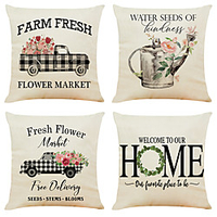 Cushion Cover 4PCS Short Plush Soft Decorative Square Throw Pillow Cover Cushion Case Pillowcase for Sofa Bedroom 45 x 45 cm (18 x 18 Inch) Superior Quality Machine Washable