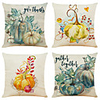 Cushion Cover 4PCS Thanksgivi Party Decoration Christamas Gift Linen Soft Decorative Square Throw Pillow Cover Cushion Case Pillowcase for Sofa Bedroom 45 x 45 cm (18 x 18 Inch) Superior Quality Mashi