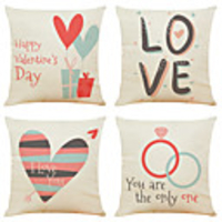 Cushion Cover 4PCS Valentine