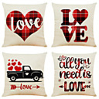 Cushion Cover 4PCS Valentine