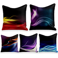 Cushion Cover 5PC Linen Soft Decorative Square Throw Pillow Cover Cushion Case Pillowcase for Sofa Bedroom 45 x 45 cm (18 x 18 Inch) Superior Quality Machine Washable