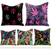 Cushion Cover 5PC Linen Soft Decorative Square Throw Pillow Cover Cushion Case Pillowcase for Sofa Bedroom 45 x 45 cm (18 x 18 Inch) Superior Quality Machine Washable