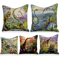 Cushion Cover 5PC Linen Soft Decorative Square Throw Pillow Cover Cushion Case Pillowcase for Sofa Bedroom 45 x 45 cm (18 x 18 Inch) Superior Quality Machine Washable