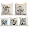 Cushion Cover 5PC Linen Soft Decorative Square Throw Pillow Cover Cushion Case Pillowcase for Sofa Bedroom 45 x 45 cm (18 x 18 Inch) Superior Quality Machine Washable