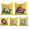 Cushion Cover 5PC Linen Soft Decorative Square Throw Pillow Cover Cushion Case Pillowcase for Sofa Bedroom 45 x 45 cm (18 x 18 Inch) Superior Quality Machine Washable
