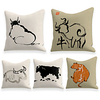 Cushion Cover 5PC Linen Soft Decorative Square Throw Pillow Cover Cushion Case Pillowcase for Sofa Bedroom 45 x 45 cm (18 x 18 Inch) Superior Quality Machine Washable