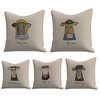 Cushion Cover 5PC Linen Soft Decorative Square Throw Pillow Cover Cushion Case Pillowcase for Sofa Bedroom 45 x 45 cm (18 x 18 Inch) Superior Quality Machine Washable