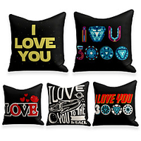 Cushion Cover 5PC Linen Soft Decorative Square Throw Pillow Cover Cushion Case Pillowcase for Sofa Bedroom 45 x 45 cm (18 x 18 Inch) Superior Quality Machine Washable