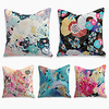 Cushion Cover 5PC Linen Soft Decorative Square Throw Pillow Cover Cushion Case Pillowcase for Sofa Bedroom 45 x 45 cm (18 x 18 Inch) Superior Quality Machine Washable Colorful Lotus