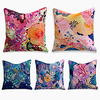 Cushion Cover 5PC Linen Soft Decorative Square Throw Pillow Cover Cushion Case Pillowcase for Sofa Bedroom 45 x 45 cm (18 x 18 Inch) Superior Quality Machine Washable Lotus Colorful