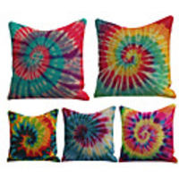 Cushion Cover 5PC Linen Soft Decorative Square Throw Pillow Cover Cushion Case Pillowcase for Sofa Bedroom 45 x 45 cm (18 x 18 Inch) Superior Quality Mashine Washable