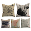 Cushion Cover 5PC Linen Soft Decorative Square Throw Pillow Cover Cushion Case Pillowcase for Sofa Bedroom 45 x 45 cm (18 x 18 Inch) Superior Quality Mashine Washable
