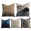 Cushion Cover 5PC Linen Soft Decorative Square Throw Pillow Cover Cushion Case Pillowcase for Sofa Bedroom 45 x 45 cm (18 x 18 Inch) Superior Quality Mashine Washable