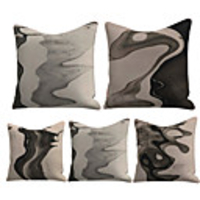 Cushion Cover 5PC Linen Soft Decorative Square Throw Pillow Cover Cushion Case Pillowcase for Sofa Bedroom 45 x 45 cm (18 x 18 Inch) Superior Quality Mashine Washable