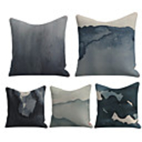 Cushion Cover 5PC Linen Soft Decorative Square Throw Pillow Cover Cushion Case Pillowcase for Sofa Bedroom 45 x 45 cm (18 x 18 Inch) Superior Quality Mashine Washable