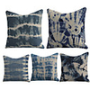 Cushion Cover 5PC Linen Soft Decorative Square Tie Die Throw Pillow Cover Cushion Case Pillowcase for Sofa Bedroom 45 x 45 cm (18 x 18 Inch) Superior Quality Mashine Washable