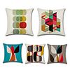 Cushion Cover 5PCS Linen Soft Decoration Square Throw Pillowcase Cushion Cover Sofa Box Pillowcase 45 x 45 Cm 18 x 18 Inches High Quality Washable Print Pattern Short Fluff