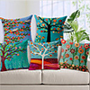 Cushion Cover 5PCS Linen Soft Decorative Square Throw Pillow Cover Cushion Case Pillowcase for Sofa Bedroom 45 x 45 cm (18 x 18 Inch) Superior Quality Mashine Washable Floral Pattern