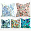 Cushion Cover 5PCS Linen Soft Decorative Square Throw Pillow Cover Cushion Case Pillowcase for Sofa Bedroom 45 x 45 cm (18 x 18 Inch) Superior Quality Mashine Washable Vintage Colorful Floral Printed