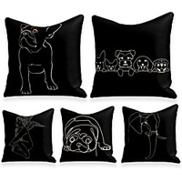 Cushion Cover 5PCS Linen Soft Decorative Square Throw Pillow Cover Cushion Case Pillowcasefor Sofa Bedroom 45 x 45 cm (18 x 18 Inch) Superior Quality Mashine Washable